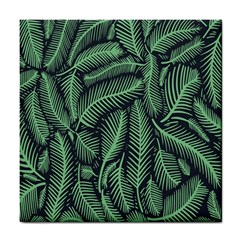 Coconut Leaves Summer Green Tile Coasters