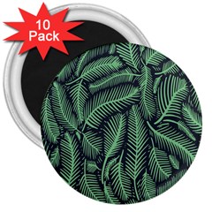 Coconut Leaves Summer Green 3  Magnets (10 Pack) 