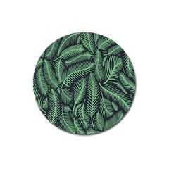 Coconut Leaves Summer Green Magnet 3  (round)