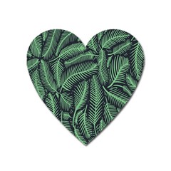 Coconut Leaves Summer Green Heart Magnet