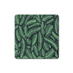 Coconut Leaves Summer Green Square Magnet Front