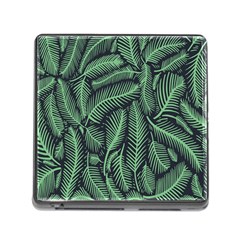 Coconut Leaves Summer Green Memory Card Reader (square)