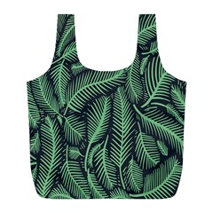 Coconut Leaves Summer Green Full Print Recycle Bags (l) 