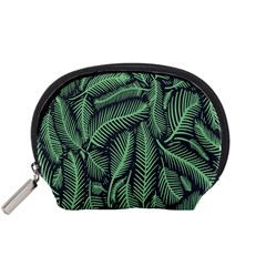 Coconut Leaves Summer Green Accessory Pouches (small)  by Mariart