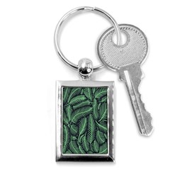 Coconut Leaves Summer Green Key Chains (rectangle) 