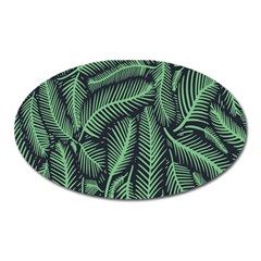 Coconut Leaves Summer Green Oval Magnet