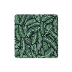 Coconut Leaves Summer Green Square Magnet