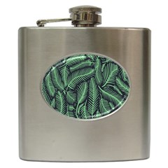 Coconut Leaves Summer Green Hip Flask (6 Oz)