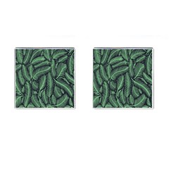 Coconut Leaves Summer Green Cufflinks (square)