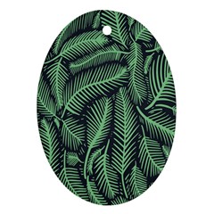 Coconut Leaves Summer Green Oval Ornament (two Sides) by Mariart