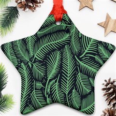 Coconut Leaves Summer Green Star Ornament (two Sides)