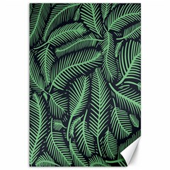 Coconut Leaves Summer Green Canvas 12  X 18   by Mariart