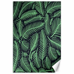 Coconut Leaves Summer Green Canvas 24  X 36 