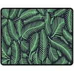 Coconut Leaves Summer Green Fleece Blanket (Medium)  60 x50  Blanket Front