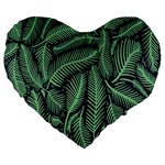 Coconut Leaves Summer Green Large 19  Premium Heart Shape Cushions Front