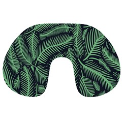 Coconut Leaves Summer Green Travel Neck Pillows by Mariart