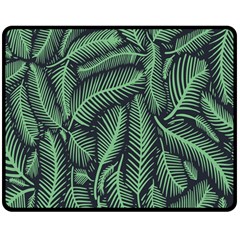 Coconut Leaves Summer Green Double Sided Fleece Blanket (medium)  by Mariart