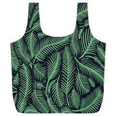 Coconut Leaves Summer Green Full Print Recycle Bags (l) 