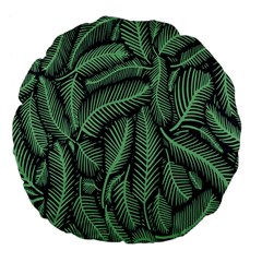 Coconut Leaves Summer Green Large 18  Premium Flano Round Cushions