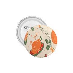 Happy Thanksgiving Chicken Bird Flower Floral Pumpkin Sunflower 1 75  Buttons by Mariart