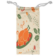 Happy Thanksgiving Chicken Bird Flower Floral Pumpkin Sunflower Jewelry Bag by Mariart