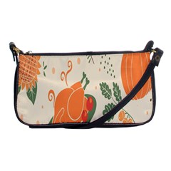 Happy Thanksgiving Chicken Bird Flower Floral Pumpkin Sunflower Shoulder Clutch Bags by Mariart