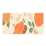 Happy Thanksgiving Chicken Bird Flower Floral Pumpkin Sunflower Satin Wrap Front