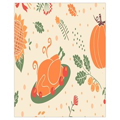 Happy Thanksgiving Chicken Bird Flower Floral Pumpkin Sunflower Drawstring Bag (small) by Mariart