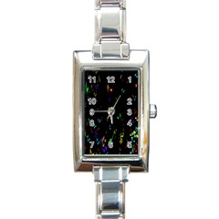 Colorful Music Notes Rainbow Rectangle Italian Charm Watch by Mariart