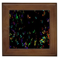 Colorful Music Notes Rainbow Framed Tiles