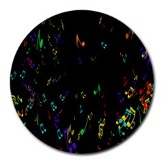 Colorful Music Notes Rainbow Round Mousepads by Mariart