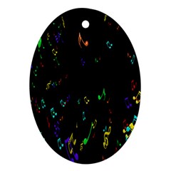 Colorful Music Notes Rainbow Ornament (oval)