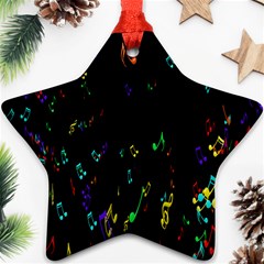 Colorful Music Notes Rainbow Ornament (star)