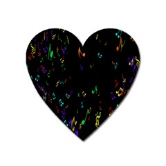 Colorful Music Notes Rainbow Heart Magnet