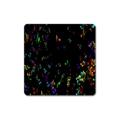 Colorful Music Notes Rainbow Square Magnet by Mariart