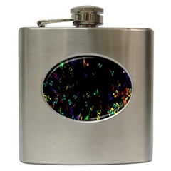 Colorful Music Notes Rainbow Hip Flask (6 Oz) by Mariart