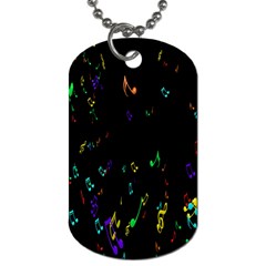 Colorful Music Notes Rainbow Dog Tag (two Sides) by Mariart