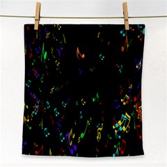 Colorful Music Notes Rainbow Face Towel