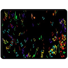 Colorful Music Notes Rainbow Fleece Blanket (large)  by Mariart