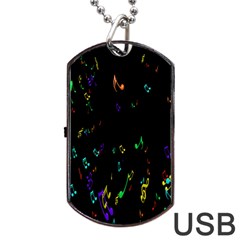 Colorful Music Notes Rainbow Dog Tag Usb Flash (one Side)