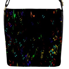 Colorful Music Notes Rainbow Flap Messenger Bag (s) by Mariart