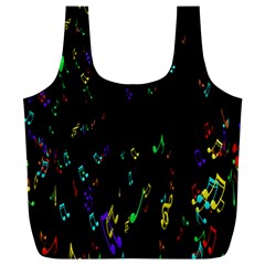 Colorful Music Notes Rainbow Full Print Recycle Bags (l)  by Mariart