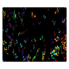 Colorful Music Notes Rainbow Double Sided Flano Blanket (small) 