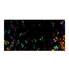 Colorful Music Notes Rainbow Satin Wrap