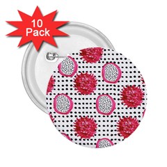 Fruit Patterns Bouffants Broken Hearts Dragon Polka Dots Red Black 2 25  Buttons (10 Pack) 