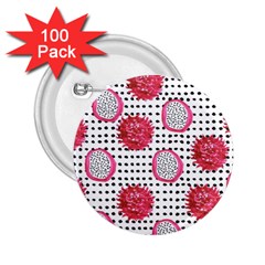 Fruit Patterns Bouffants Broken Hearts Dragon Polka Dots Red Black 2 25  Buttons (100 Pack) 