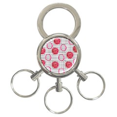 Fruit Patterns Bouffants Broken Hearts Dragon Polka Dots Red Black 3-ring Key Chains by Mariart