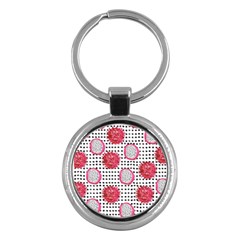 Fruit Patterns Bouffants Broken Hearts Dragon Polka Dots Red Black Key Chains (round)  by Mariart