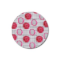 Fruit Patterns Bouffants Broken Hearts Dragon Polka Dots Red Black Rubber Coaster (round) 