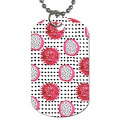 Fruit Patterns Bouffants Broken Hearts Dragon Polka Dots Red Black Dog Tag (one Side) by Mariart